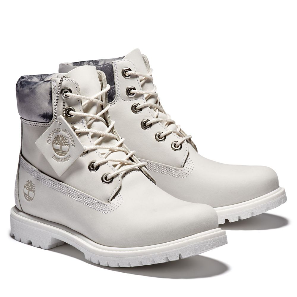 Bototos Timberland Mujer 6-Inch Premium Waterproof Blancas - Chile CHF-684521